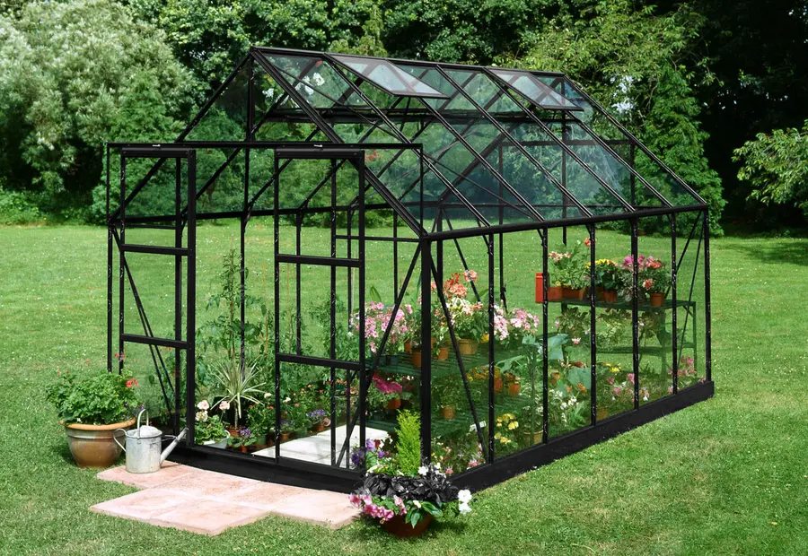 Halls Magnum 12x8 - Black - 3mm Toughened Glass