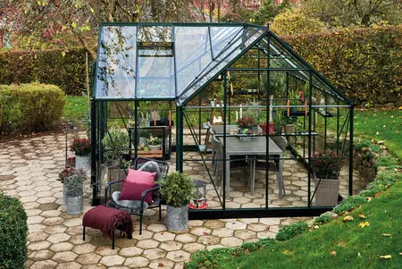 ICON Gardenhouse 8 · 13.0 m² (8' x 12') Green w/3 mm Toughened Glass