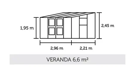 Juliana Veranda 7x9 - Anthracite/Black - 3mm Toughened Glass