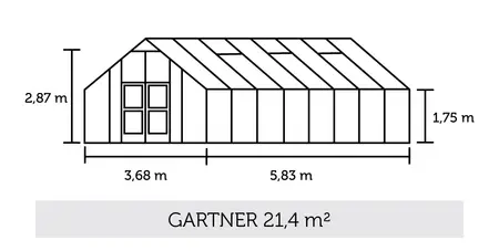 Juliana Gartner - 21,40 m2 antracit/sort 3 mm hærdet glas i hele baner