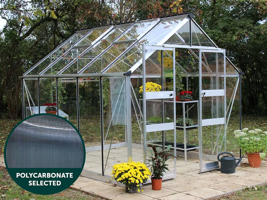 Halls Cotswold Blockley 10x8 - Aluminium - 6mm Polycarbonate