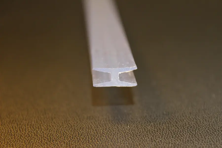 H-liste klar - 610 mm til 3 mm hærdet glas (9*12467)