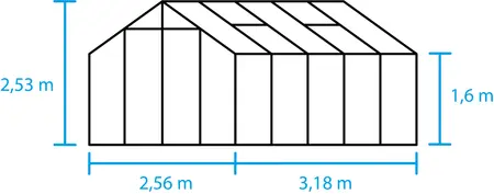 Halls Cotswold Blockley 10x8 - Aluminium - 6mm Polycarbonate