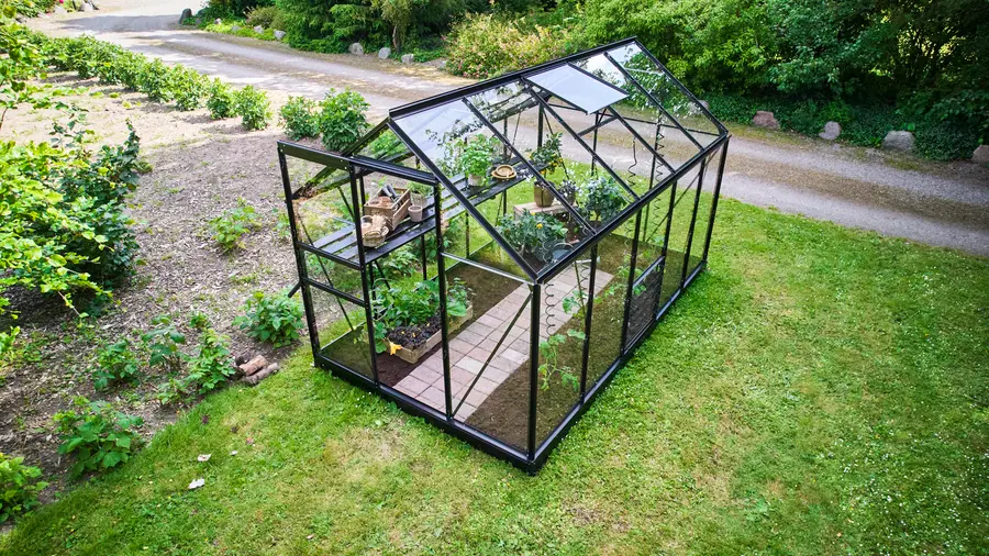 Halls Popular 6,2 m² - Sort m/3 mm Hærdet Glas