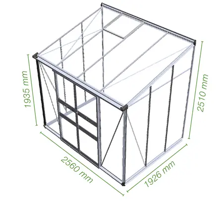 Halls Cotswold Broadway 6x8 - Aluminium - 3mm Toughened Glass