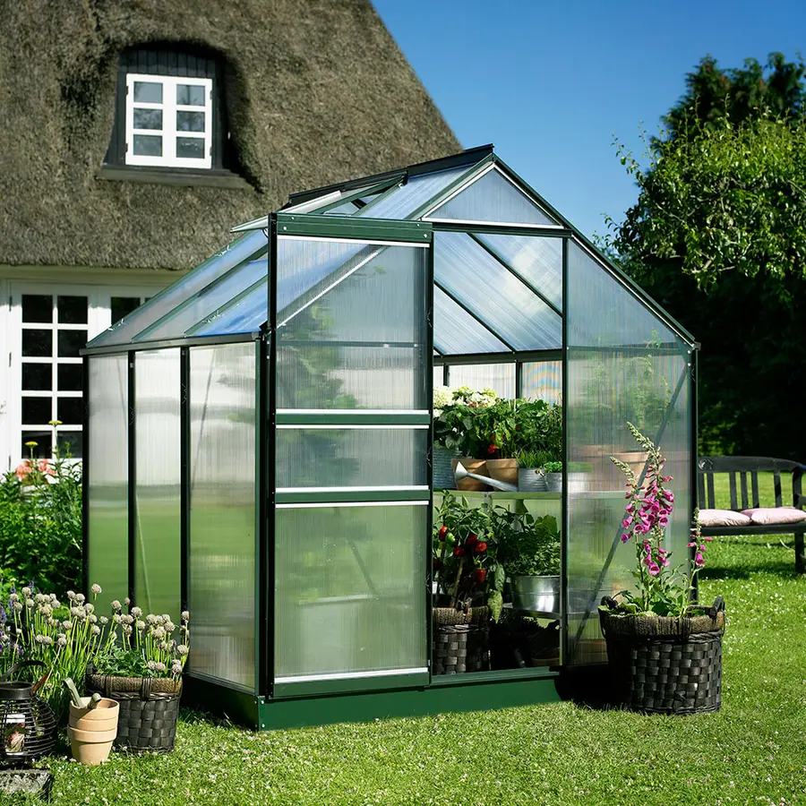 Halls Popular 3,8 m² - Grøn m/4 mm Polycarbonat