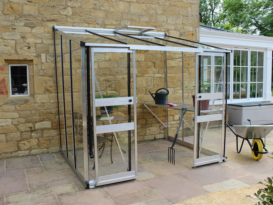 Halls Cotswold Broadway 6x8 - Aluminium - 3mm Toughened Glass