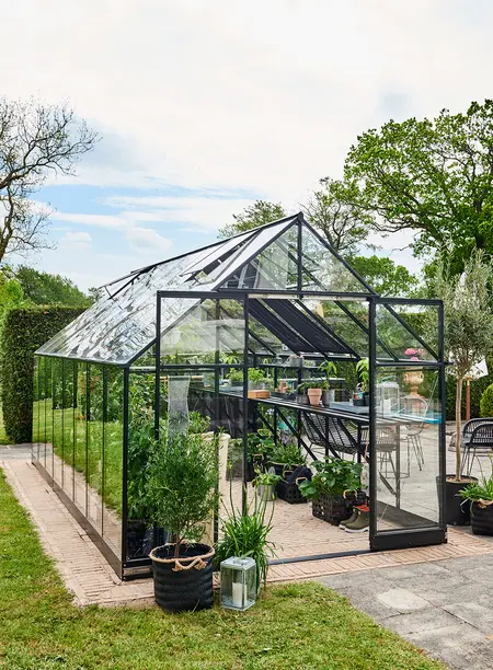 Halls Qube+ - 12,5 sort 3mm hærdet glas i hele baner