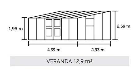 Juliana Veranda 9x14 - Anthracite/Black - 3mm Toughened Glass