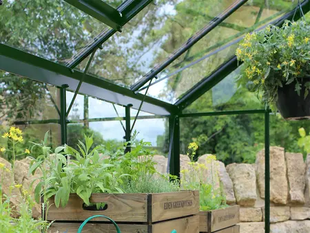 Halls Cotswold Birdlip 4x4ft - Green - 3mm toughened glass