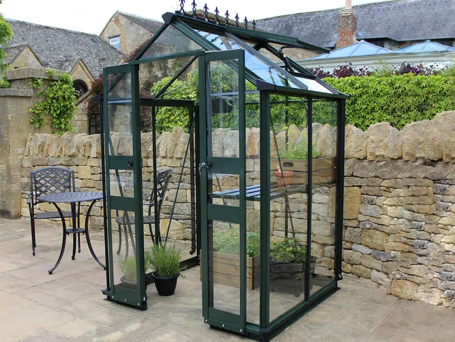 Halls Cotswold Birdlip 4x4ft - Green - 3mm toughened glass
