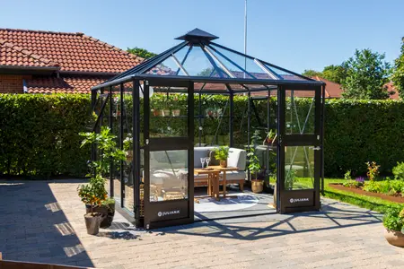 Juliana Oase - 8,80 m2 antracit/sort 3 mm hærdet glas i hele baner