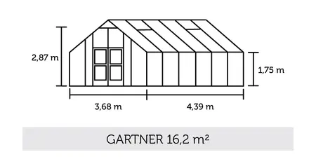 Juliana Gartner - 16,20 m2 antracit/sort 3 mm hærdet glas i hele baner