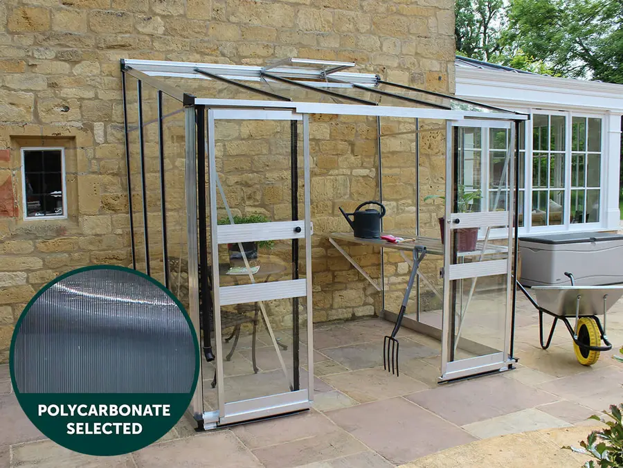 Halls Cotswold Broadway 6x8 - Aluminium - 6mm Polycarbonate