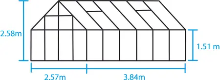 Halls Magnum 12x8 - Aluminium - 6mm Polycarbonate