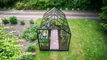 Halls Popular 6,2 m² - Sort m/3 mm Hærdet Glas