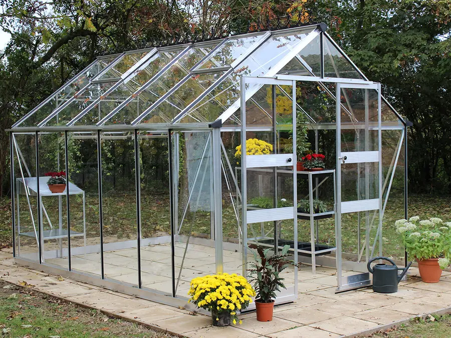 Halls Cotswold Blockley 12x8 - Aluminium - 3mm Toughened Glass