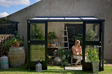 Juliana Veranda - 4,40 m2 antracit/sort 3 mm hærdet glas i hele baner