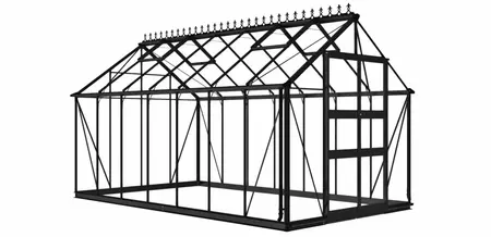 Halls Cotswold Blockley 8x14ft - Black - 3mm toughened glass